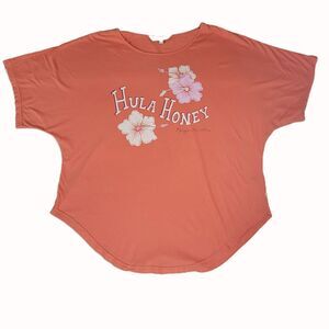 Margaritaville Hula Honey oversized t-shirt orange floral medium